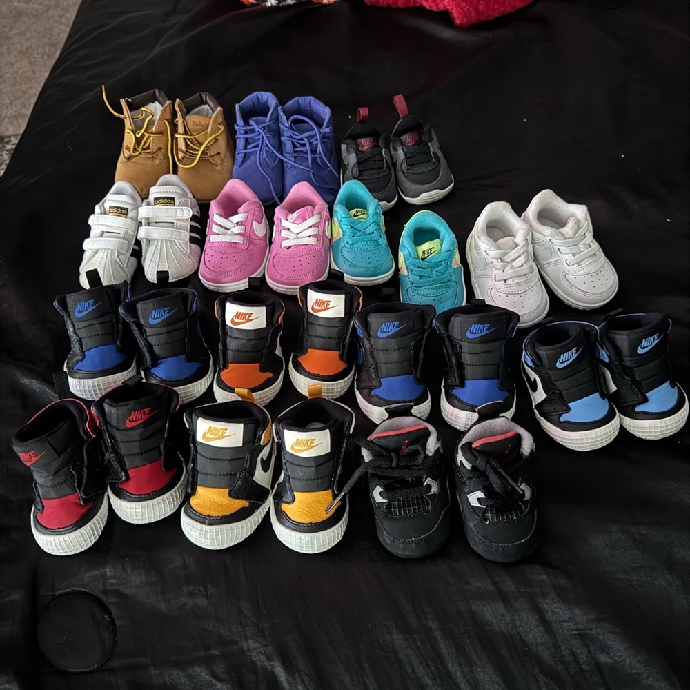 Nike Kids' Sneakers in Black, Blue, and Orange
